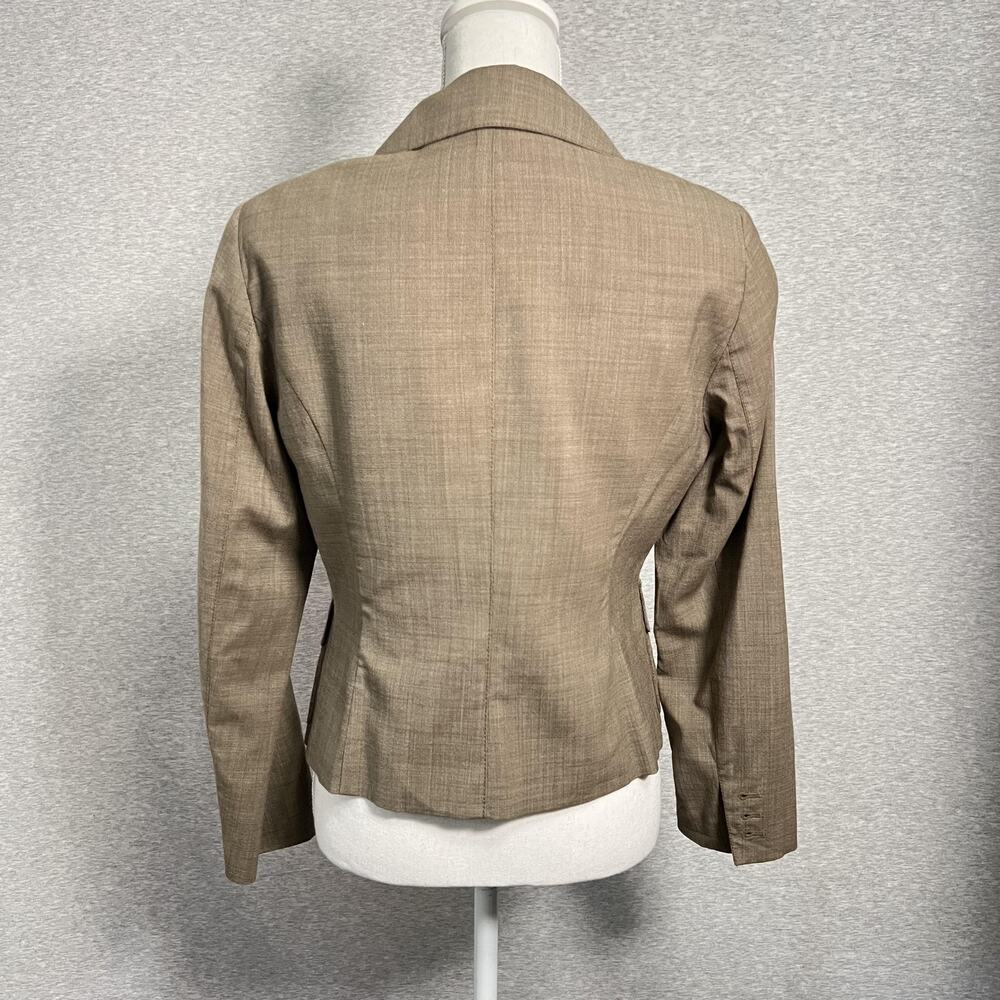 Worth Blazer Womens 8 Lightweight Brown Wool Blend Tailored Career Jacket - Picture 5 of 15